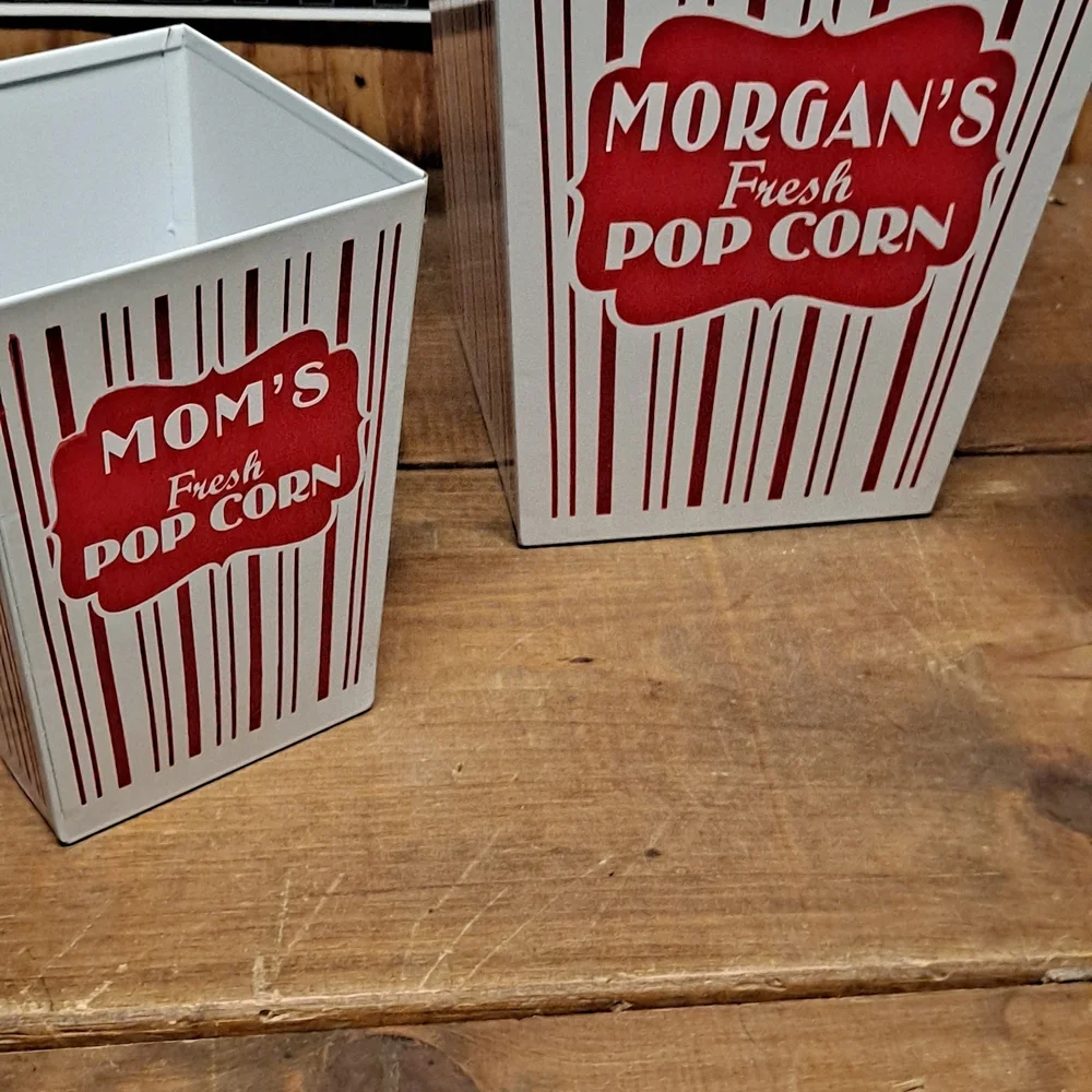 4 Metal Popcorn Tins‎ For Movie Night